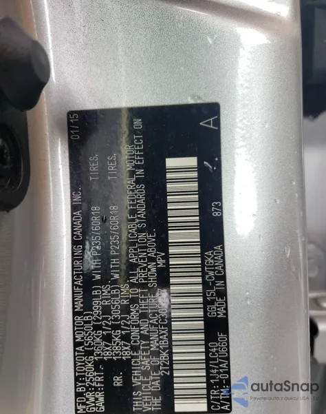 2015 Lexus Rx 350 Base z USA, uszkodzony, nr VIN 2T2BK1BAXFC305207